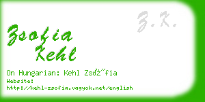 zsofia kehl business card